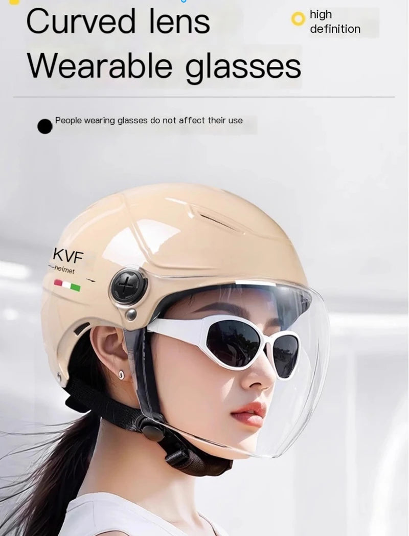 2025 E-Bike helmet summer helmet for motorcycle men women with sunglasses