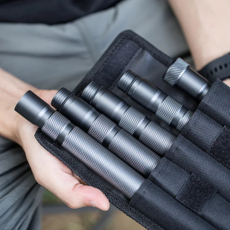 Hiking pole folding multi-functional outdoor  hiking camping self-defense stick ultra-light tactical set crutch retractable