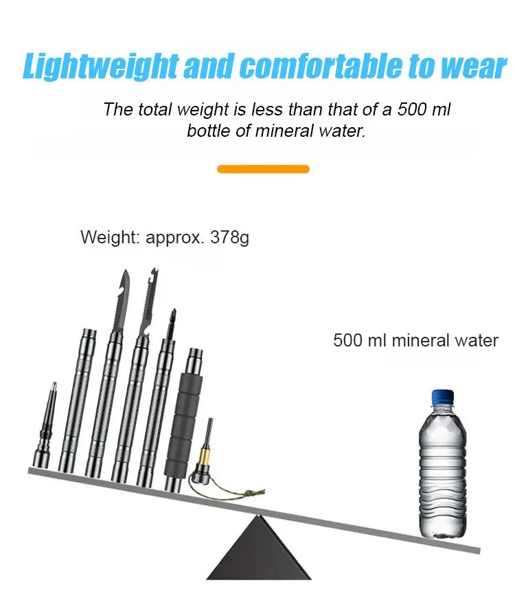 Hiking Pole Set Multifunctional Outdoor Hiking Mountain Hiking Defensive Baton Folding Hiking Pole