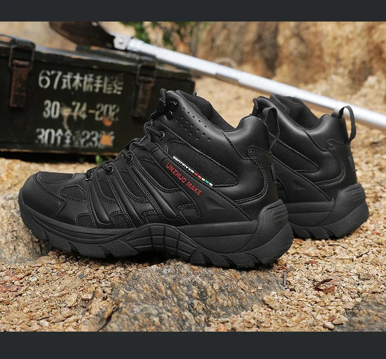 Hiking Boots Lightweight Anti-Slip Mid Ankle Trekking Shoes for Outdoor Backpacking, Mountaineering & Rugged Terrain‌