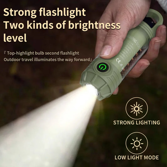 Outdoor camping light with multi-light sources, portable keychain