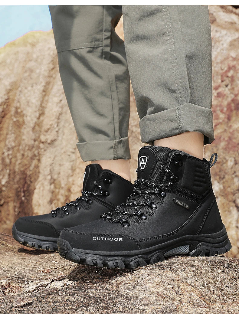 Hiking Shoes Men Ankle Boots Outdoor Camping Anti-collision Climbing Shoe Lace Up Climbing Trekking Sneakers