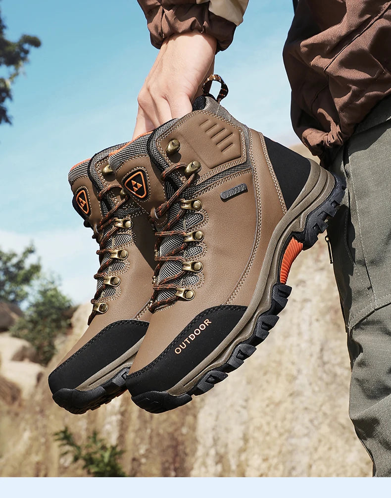 Hiking Shoes Men Ankle Boots Outdoor Camping Anti-collision Climbing Shoe Lace Up Climbing Trekking Sneakers