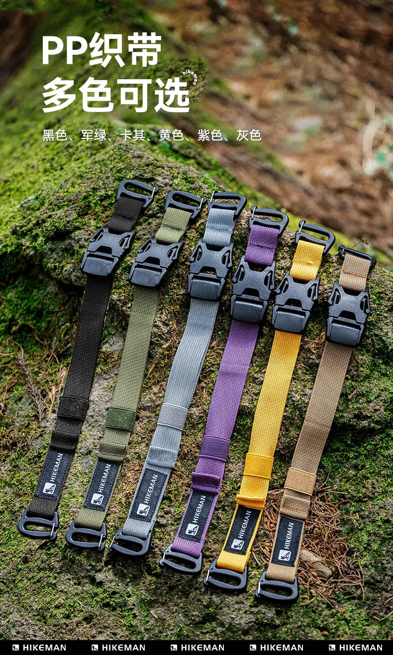 HIKEMAN Adjustable Outdoor Luggage Straps Camping Travel Gear Buckle Fastening Packing Belt for Hiking Accessories