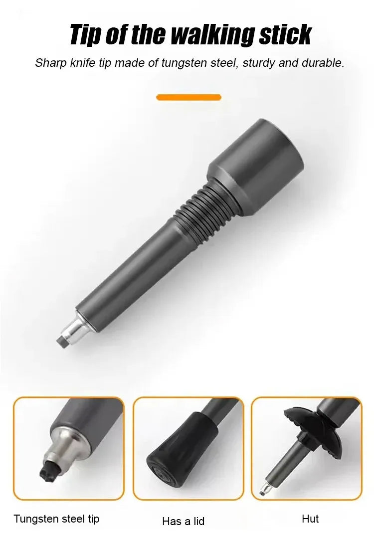 Hiking Pole Set Multifunctional Outdoor Hiking Mountain Hiking Defensive Baton Folding Hiking Pole