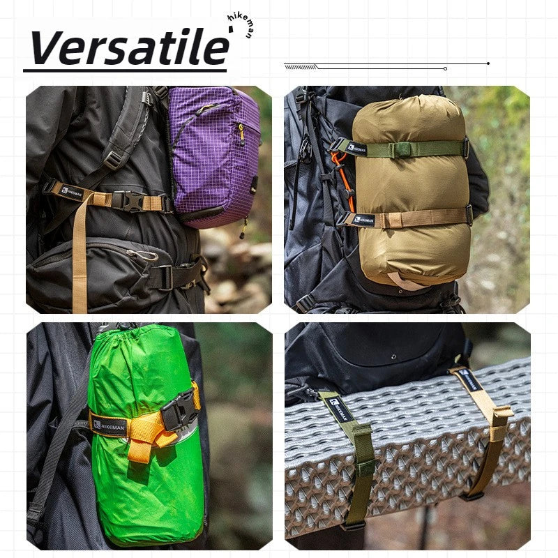 HIKEMAN Adjustable Outdoor Luggage Straps Camping Travel Gear Buckle Fastening Packing Belt for Hiking Accessories