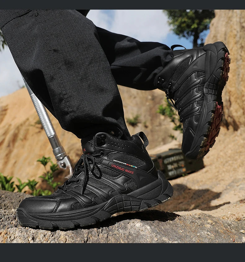 Hiking Boots Lightweight Anti-Slip Mid Ankle Trekking Shoes for Outdoor Backpacking, Mountaineering & Rugged Terrain‌