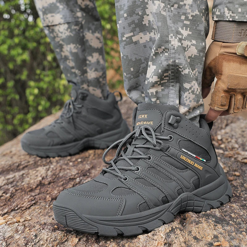 Hiking Boots Lightweight Anti-Slip Mid Ankle Trekking Shoes for Outdoor Backpacking, Mountaineering & Rugged Terrain‌