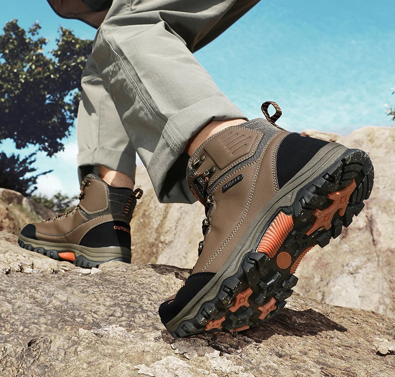 Hiking Shoes Men Ankle Boots Outdoor Camping Anti-collision Climbing Shoe Lace Up Climbing Trekking Sneakers