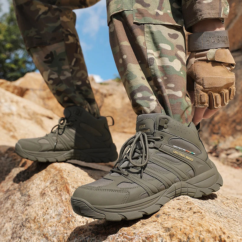 Hiking Boots Lightweight Anti-Slip Mid Ankle Trekking Shoes for Outdoor Backpacking, Mountaineering & Rugged Terrain‌