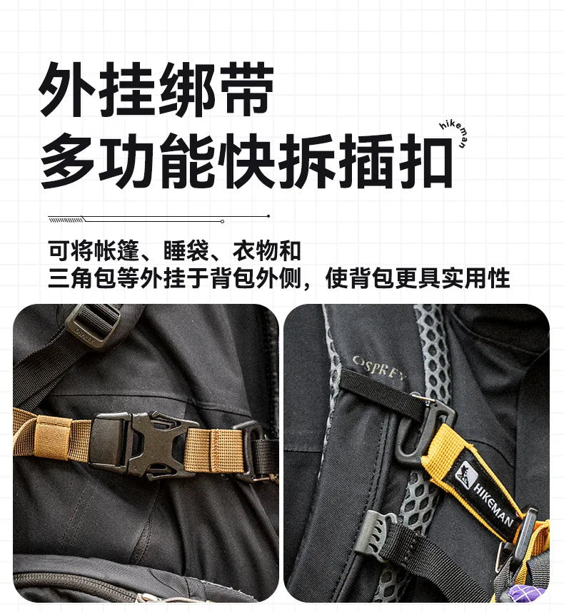 HIKEMAN Adjustable Outdoor Luggage Straps Camping Travel Gear Buckle Fastening Packing Belt for Hiking Accessories