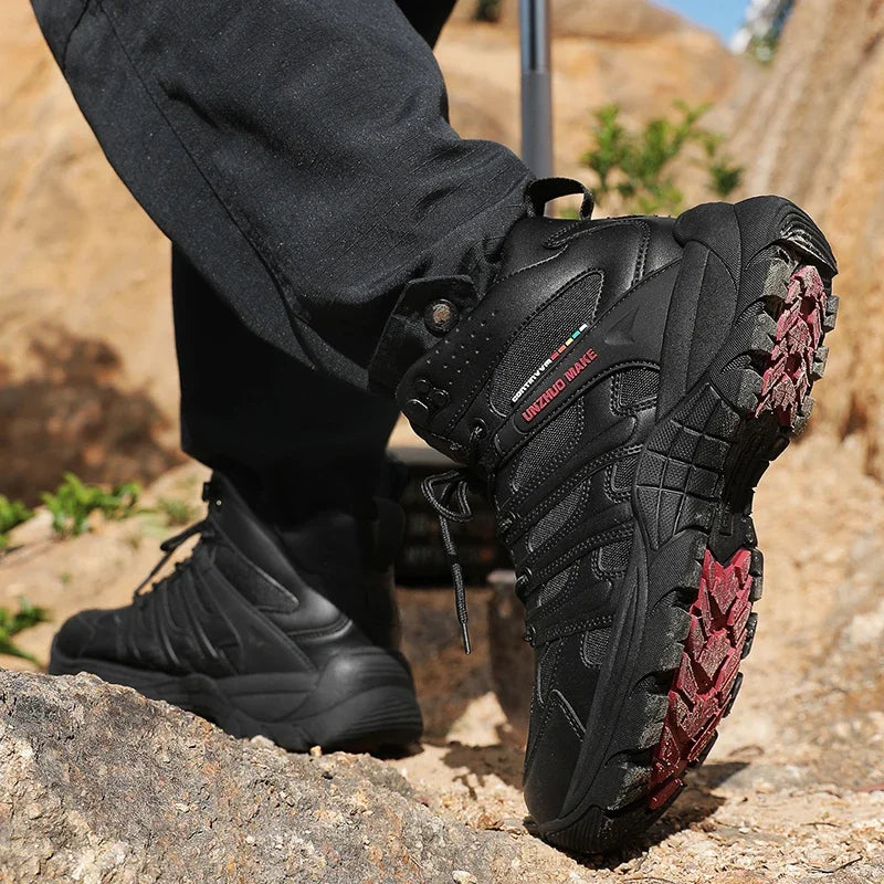 Hiking Boots Lightweight Anti-Slip Mid Ankle Trekking Shoes for Outdoor Backpacking, Mountaineering & Rugged Terrain‌