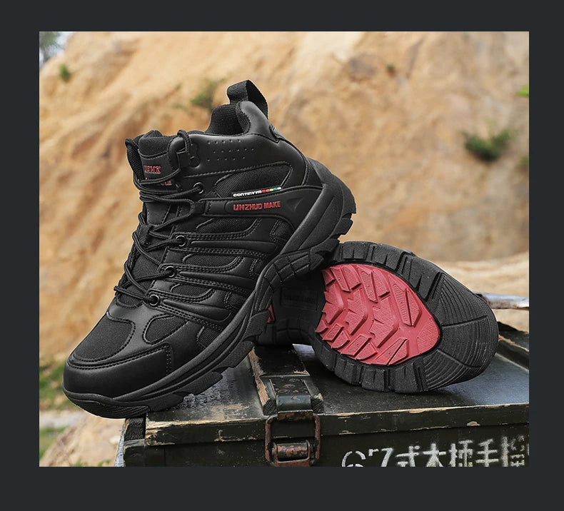 Hiking Boots Lightweight Anti-Slip Mid Ankle Trekking Shoes for Outdoor Backpacking, Mountaineering & Rugged Terrain‌
