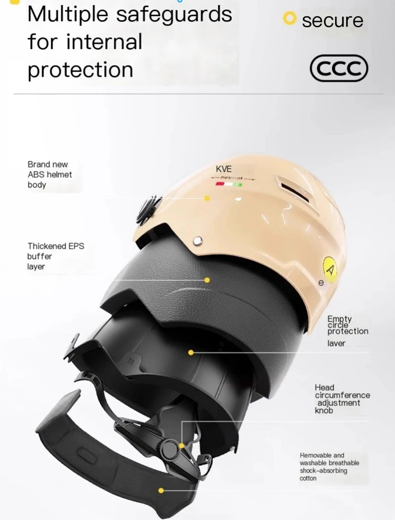 2025 E-Bike helmet summer helmet for motorcycle men women with sunglasses