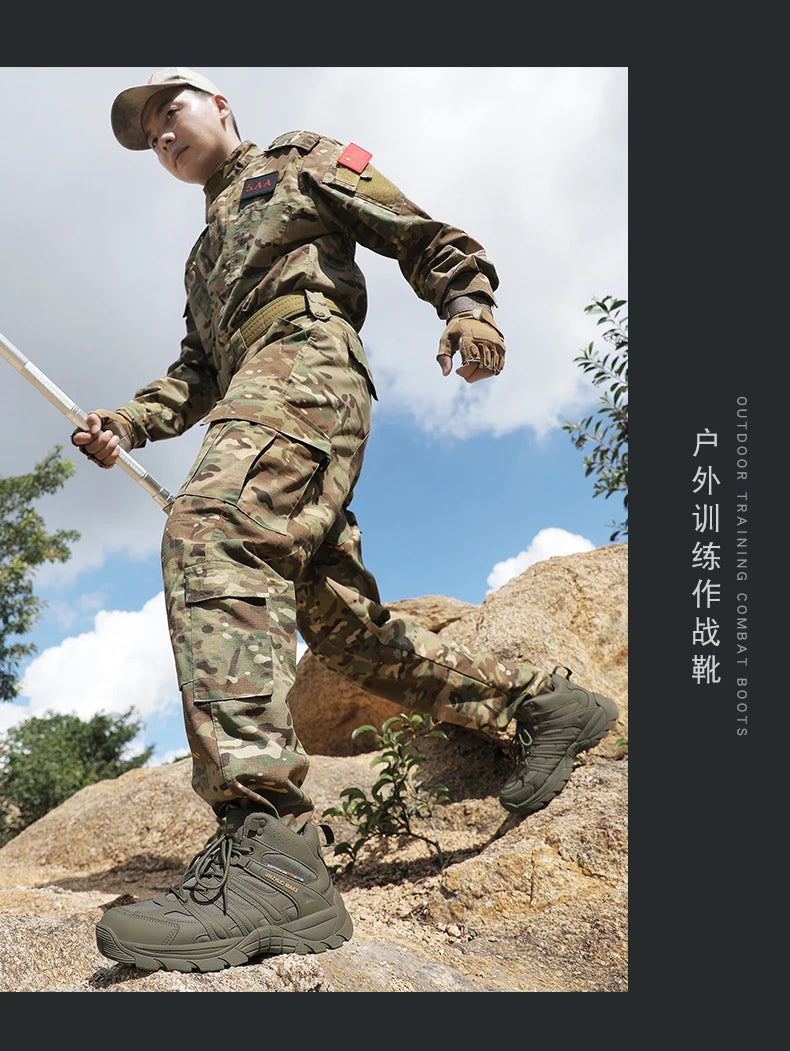 Hiking Boots Lightweight Anti-Slip Mid Ankle Trekking Shoes for Outdoor Backpacking, Mountaineering & Rugged Terrain‌