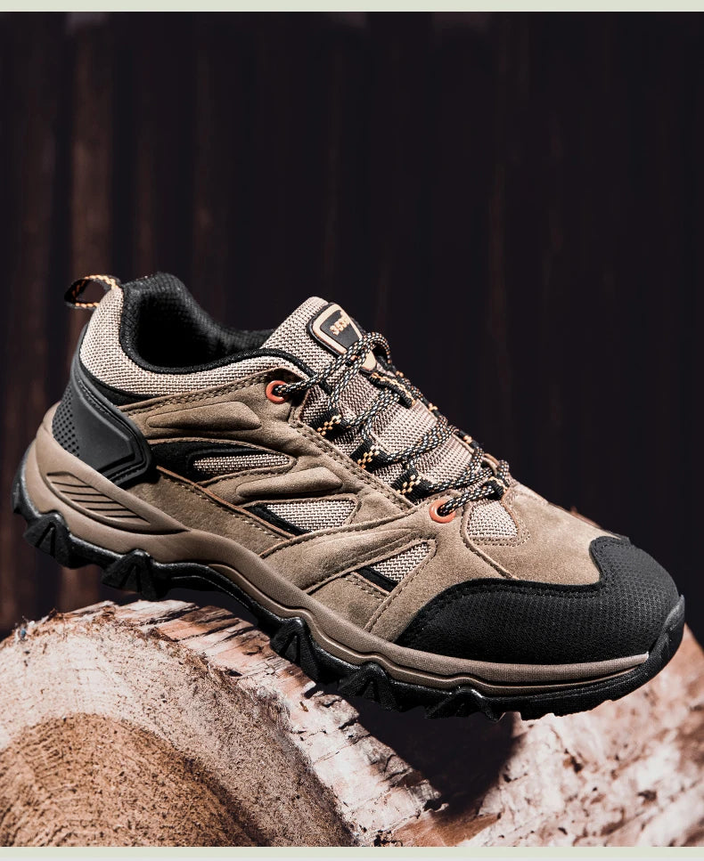 Hiking Shoes Men Anti collision toe Climbing Trekking Sneakers for Men Leather Outdoor Non-Slip Wear-Resistant Sport shoes