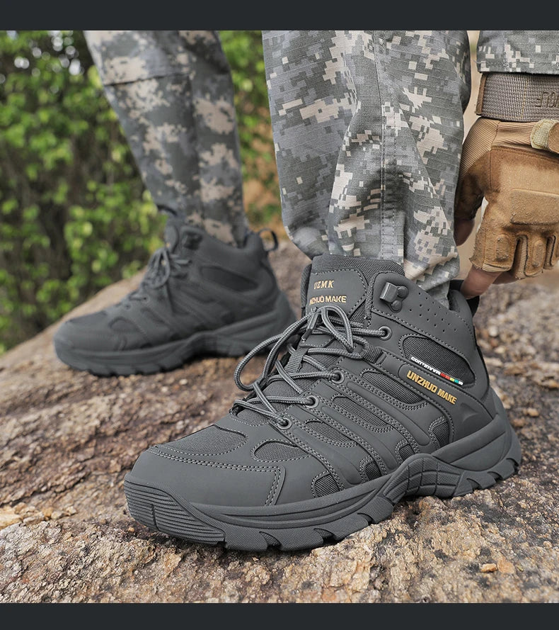 Hiking Boots Lightweight Anti-Slip Mid Ankle Trekking Shoes for Outdoor Backpacking, Mountaineering & Rugged Terrain‌