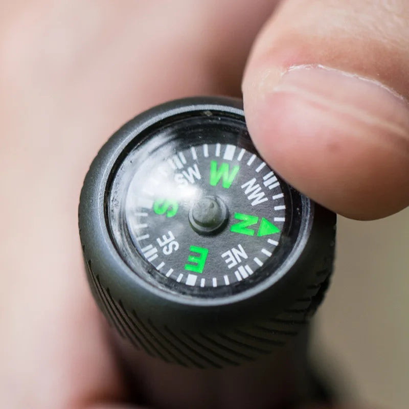 Hiking pole folding multi-functional outdoor  hiking camping self-defense stick ultra-light tactical set crutch retractable