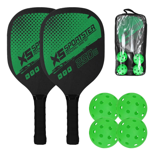 Pickleball Rackets Set Pickleball Paddle Set of 2 Rackets & 4 Pickleballs