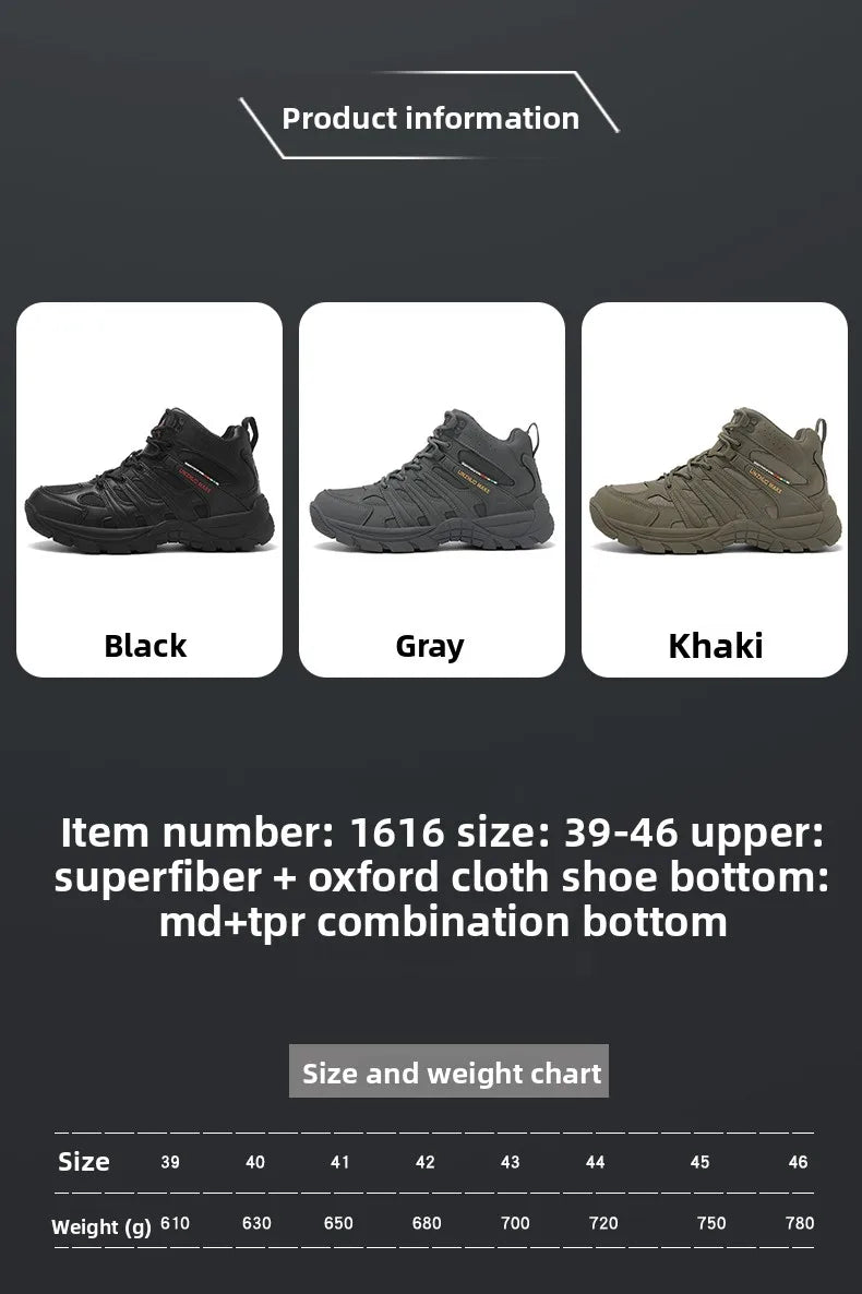 Hiking Boots Lightweight Anti-Slip Mid Ankle Trekking Shoes for Outdoor Backpacking, Mountaineering & Rugged Terrain‌