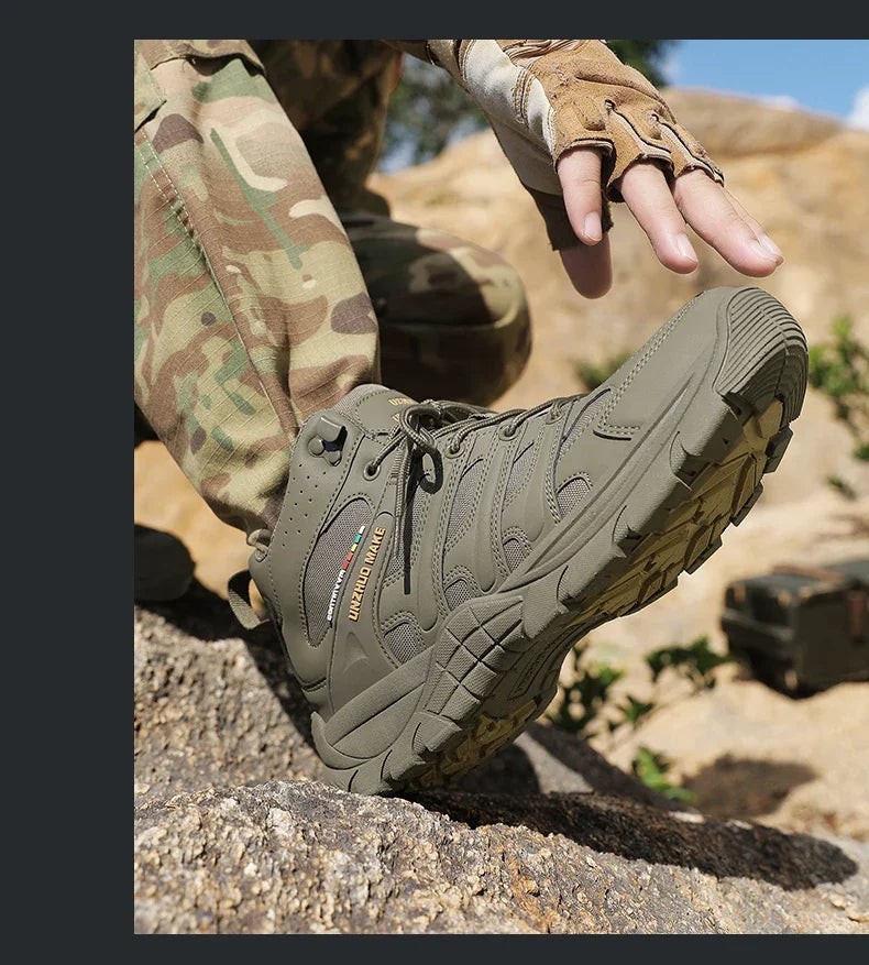 Hiking Boots Lightweight Anti-Slip Mid Ankle Trekking Shoes for Outdoor Backpacking, Mountaineering & Rugged Terrain‌